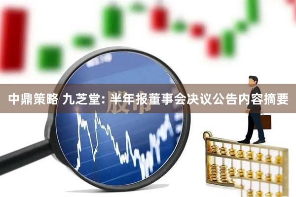 中鼎策略 九芝堂: 半年报董事会决议公告内容摘要