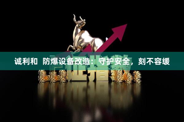 诚利和  防爆设备改造：守护安全，刻不容缓